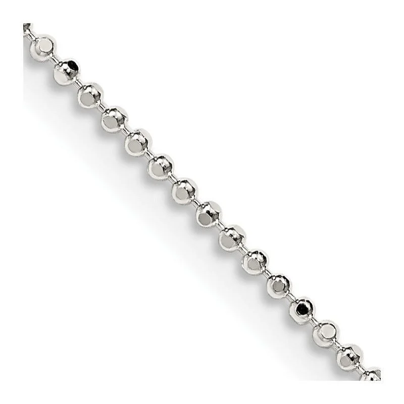 women's necklace eternity loop -Sterling Silver 1.05mm Square Fancy Beaded Chain Necklace