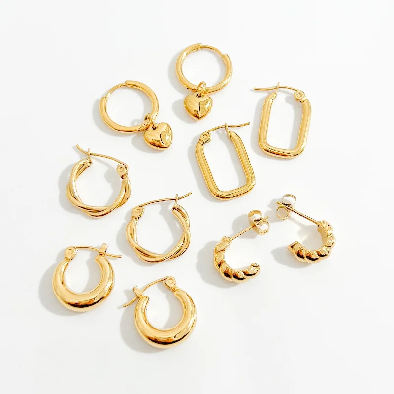 women's earrings sleek and modern -Best Sellers Earrings Gold Bundle