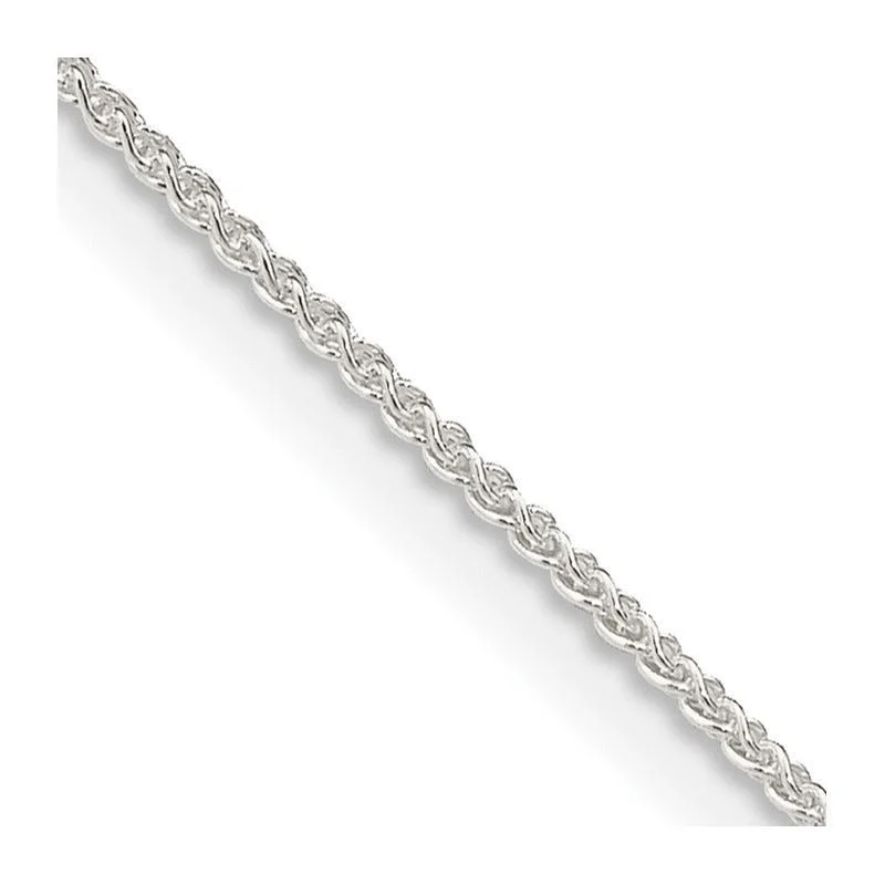 women's necklace sleek and modern -Sterling Silver 1mm Round Spiga Chain Necklace w/2in ext.