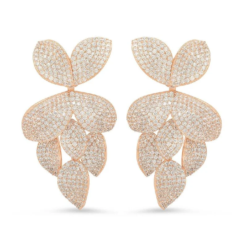 women's earrings delicate look -FIORE SWING EARRINGS, ROSE GOLD