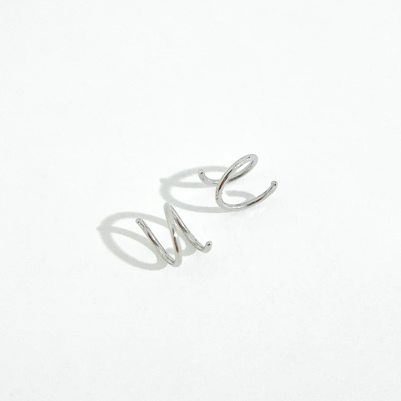 women's earrings for wedding -Simple Spiral in Silver