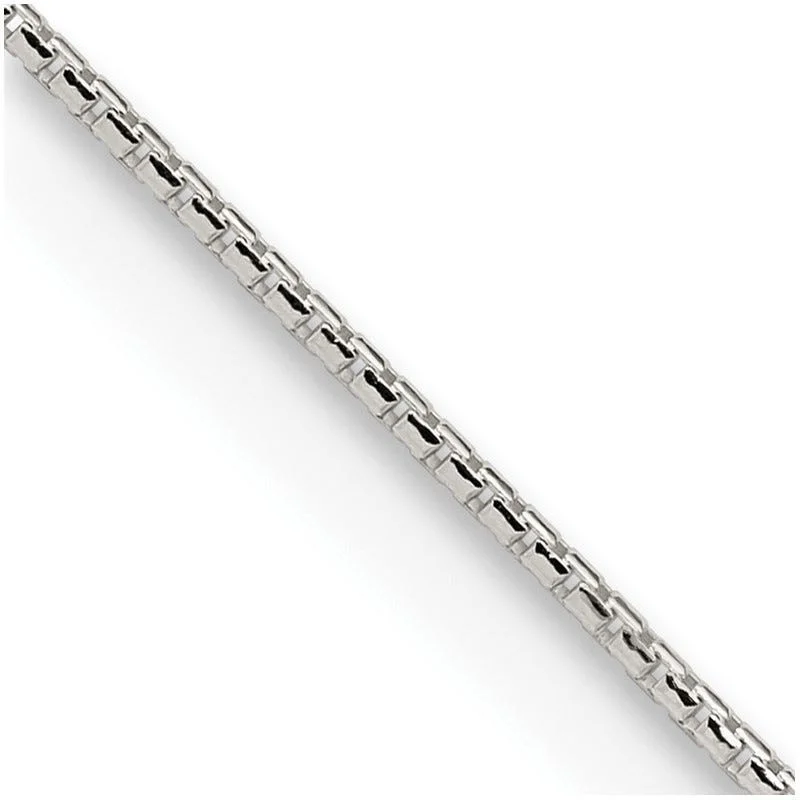 women's necklace choker style -Sterling Silver 1.1mm Diamond-cut Round Box Chain Necklace