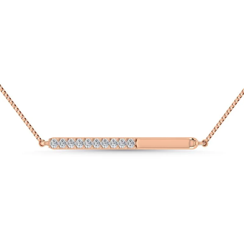 women's necklace mother-daughter set -Diamond 1/10 Ct.Tw. Bar Necklace in 10K Rose Gold