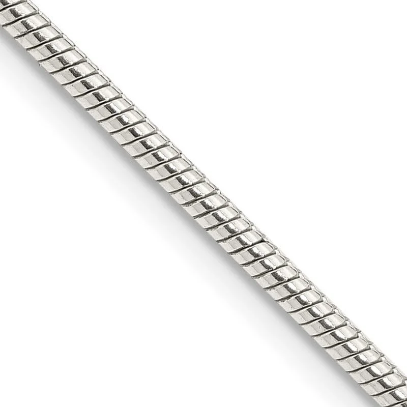 women's necklace with diamonds -Sterling Silver 2mm Snake Chain Necklace