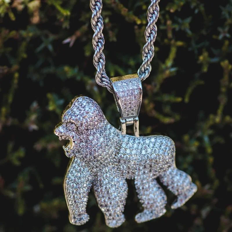 women's necklace luxury collection -Gorilla Necklace in White Gold