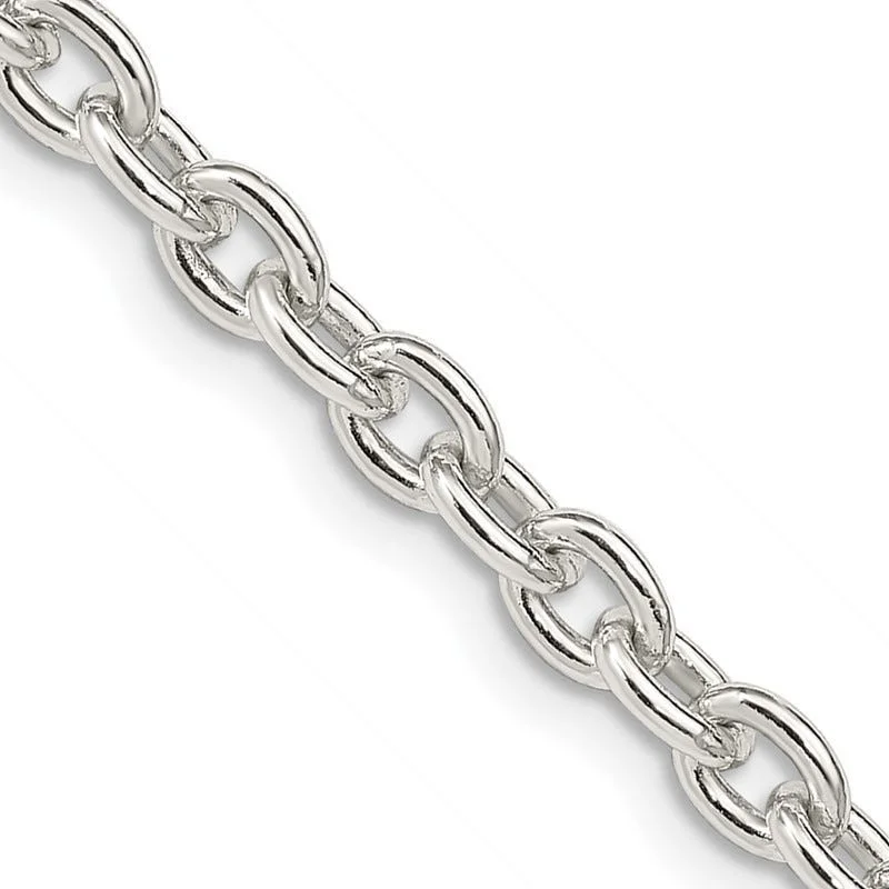 women's necklace for daughter -Sterling Silver 4.5mm Cable Chain Necklace