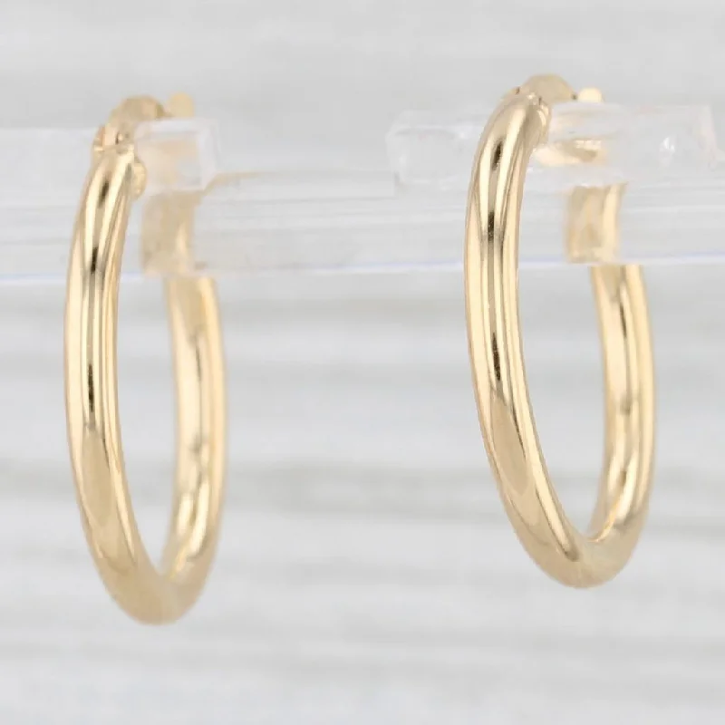 women's earrings affordable price -New Round Hoop Earrings 14k Yellow Gold Snap Top Hoops 2 x 8 mm