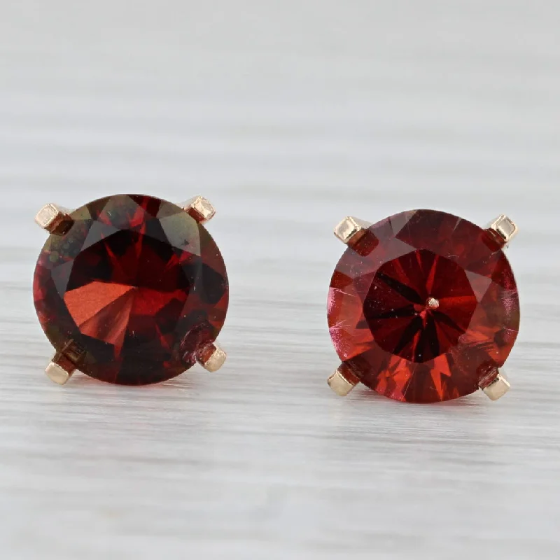 women's earrings for daughter -4.80ctw Red Mystic Topaz Stud Earrings 14k Yellow Gold AS IS