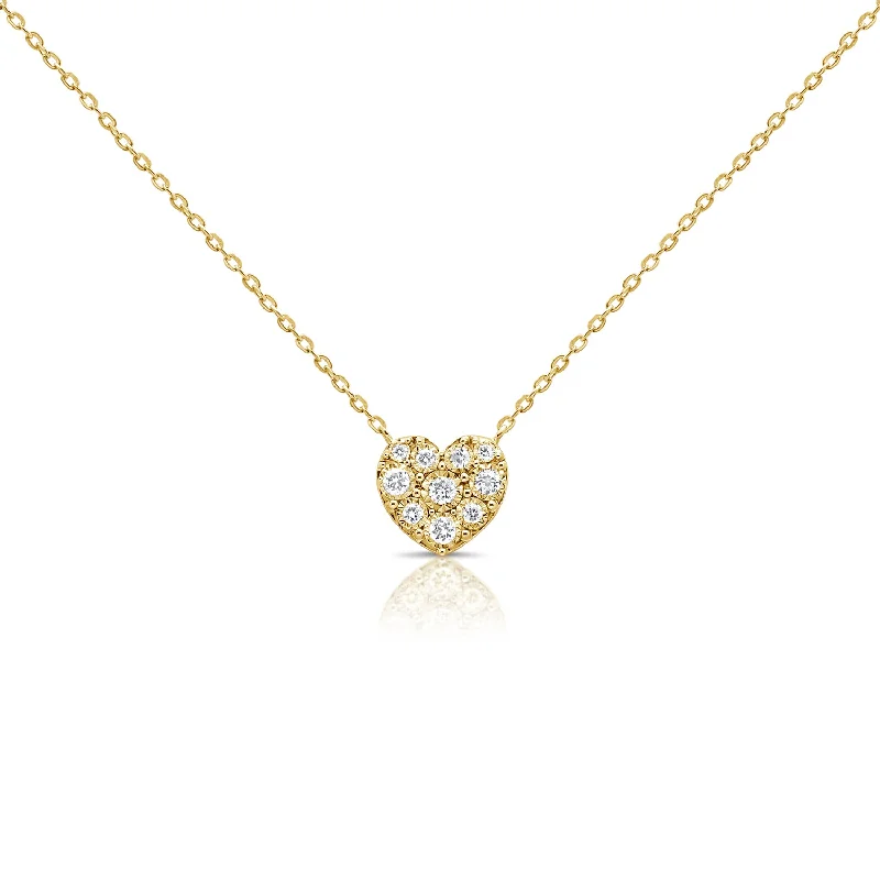 women's necklace layered gold -Diamond Heart Necklace made in 14K Gold