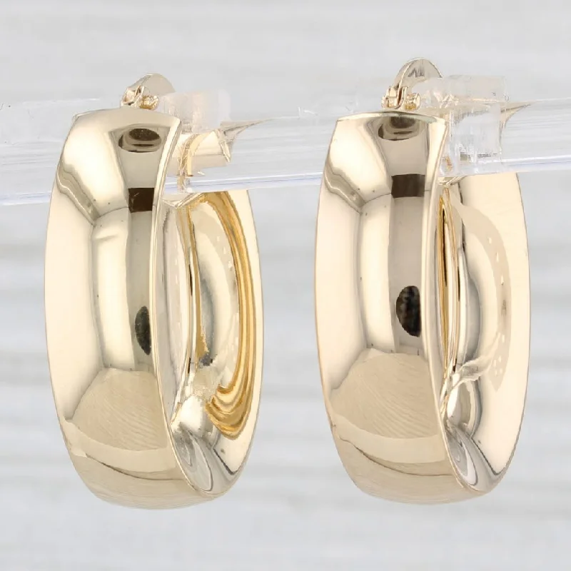 women's earrings adjustable length -Oval Hoop Earrings 18k Yellow Gold Snap Top Posts Milor Italy Hoops