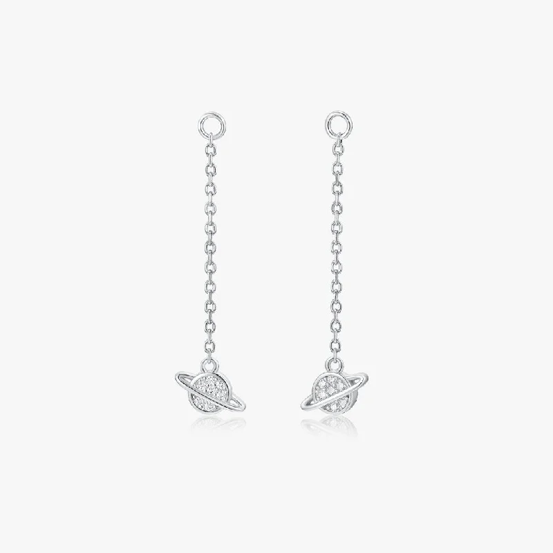 women's earrings drop -Saturn Stud Jacket in Silver