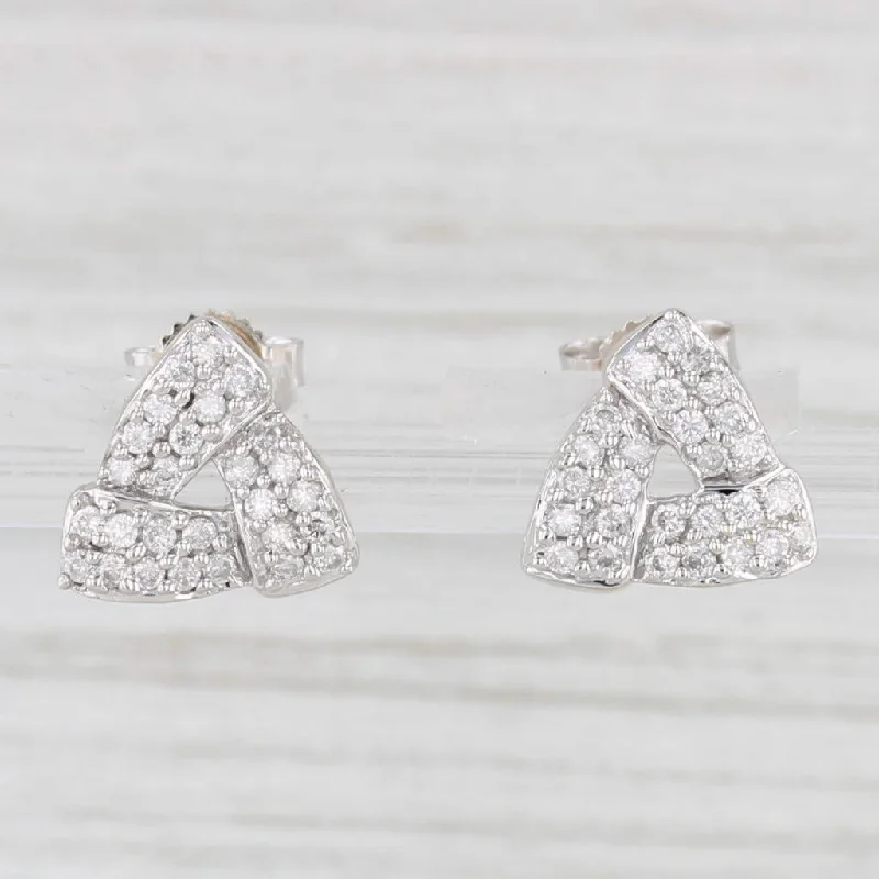 women's earrings vintage -0.24ctw Diamond Triangle Stud Earrings 14k White Gold