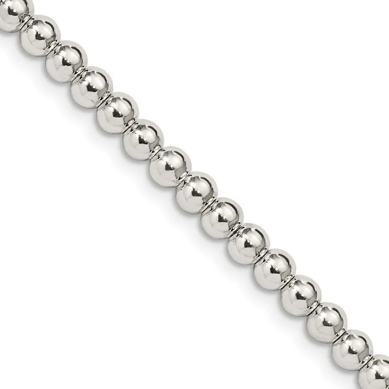 women's necklace delicate style -Sterling Silver 4mm Beads on Box Chain Necklace