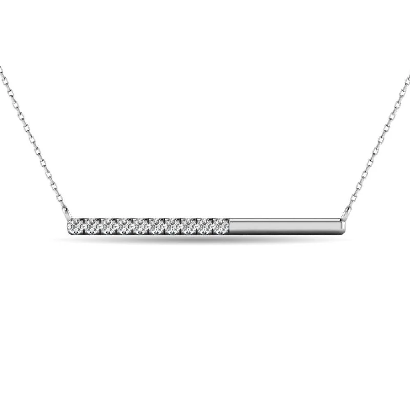 women's necklace for office wear -Diamond 1/6 ct tw Diamline Necklace in 10K White Gold