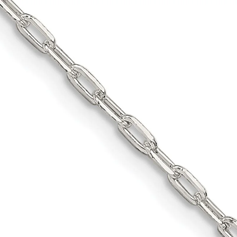 women's necklace best seller -Sterling Silver 1.75mm Elongated Open Link Chain Necklace