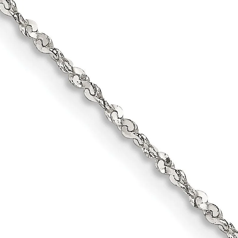 women's necklace infinity symbol -Sterling Silver 1.2mm Twisted Serpentine Chain Necklace