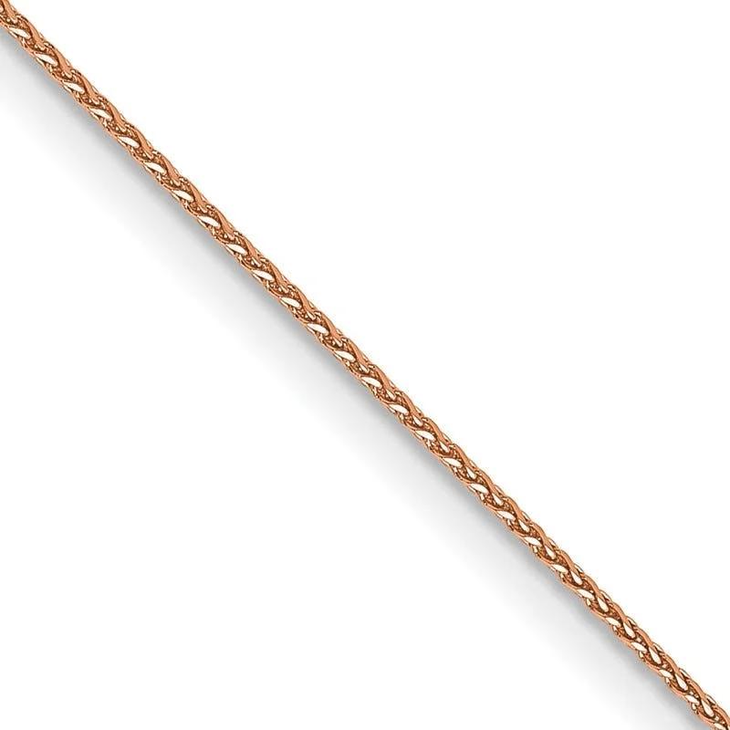 women's necklace boho chic -14K Rose Gold .85mm Diamond-cut Spiga with Lobster Clasp Chain Necklace