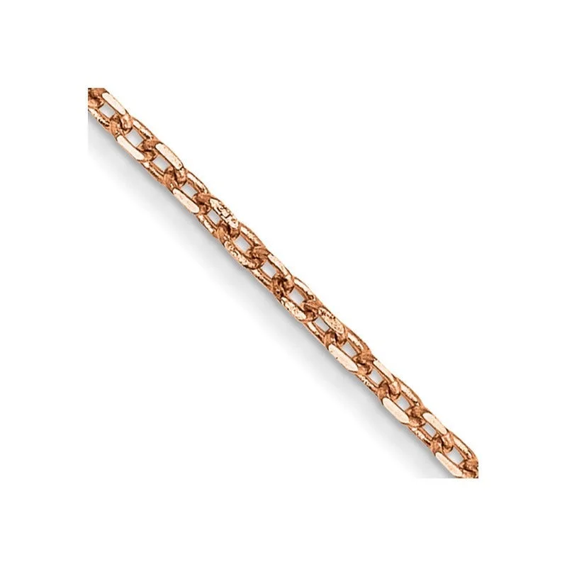 women's necklace classic designs -14K Rose Gold 1.1mm Diamond-cut Cable with Lobster Clasp Chain Necklace