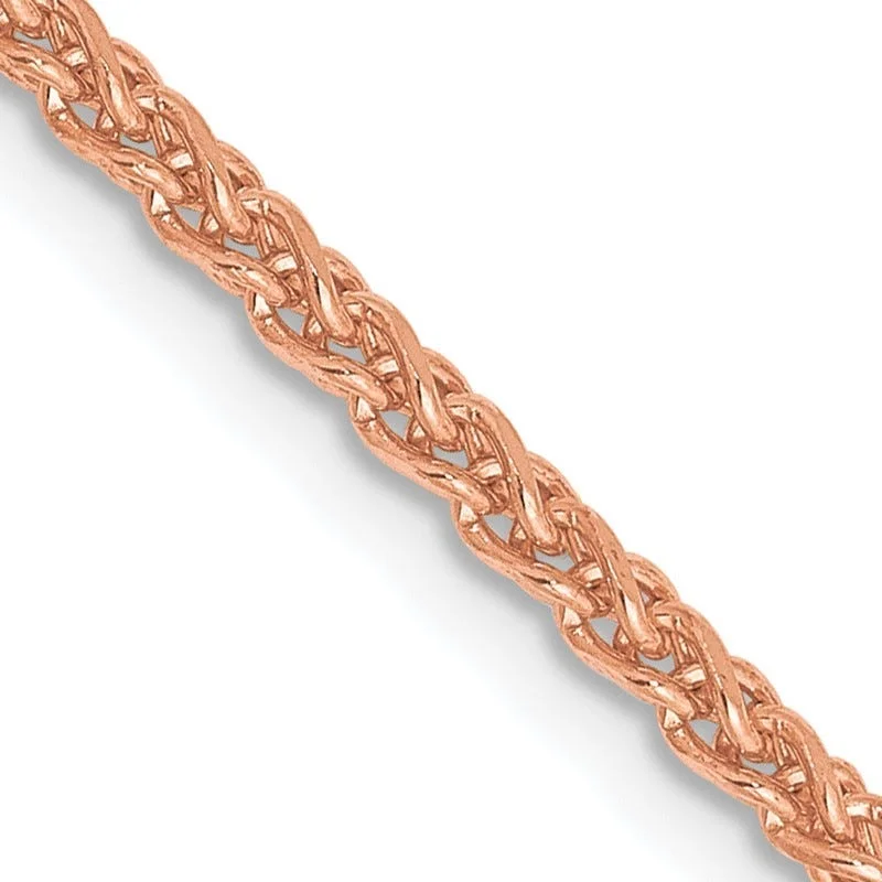 women's necklace layered -14K Rose Gold 2.1mm Diamond-cut Spiga with Lobster Clasp Chain Necklace