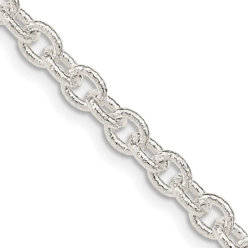 women's necklace infinity symbol -Sterling Silver 4.55mm Fancy Patterned Rolo Chain Necklace