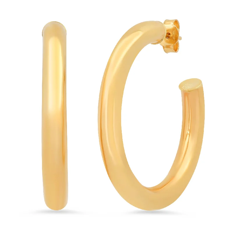 women's earrings small hoop -MEDIUM TUBE HOOPS, 14kt GOLD