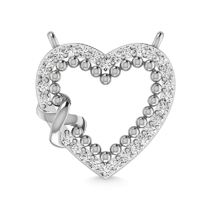 women's necklace heart shape -14K White Gold Diamond 1/5 Ct.Tw. Heart Necklace