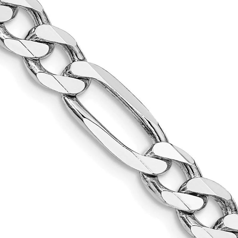 women's necklace infinity symbol -Sterling Silver Rhodium-plated 6.5mm Figaro Chain Necklace