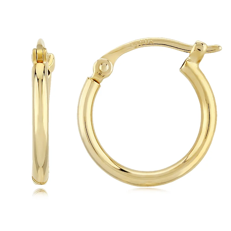 women's earrings for daughter -14ky Gold Tube Hoop Earrings