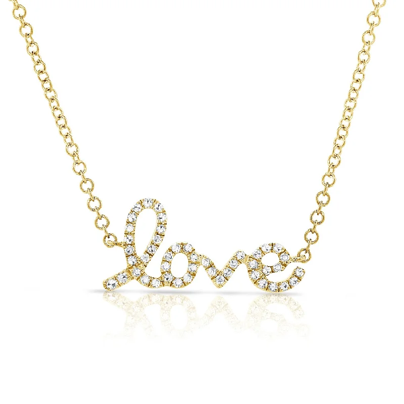 women's necklace with floral design -14K Gold Love Necklace with Diamonds