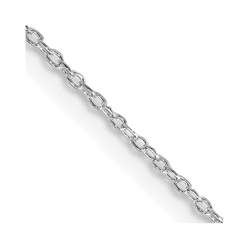 women's necklace nameplate -Sterling Silver Rhodium-plated 1.1mm Forzantina Cable Chain Necklace w/2in ext.