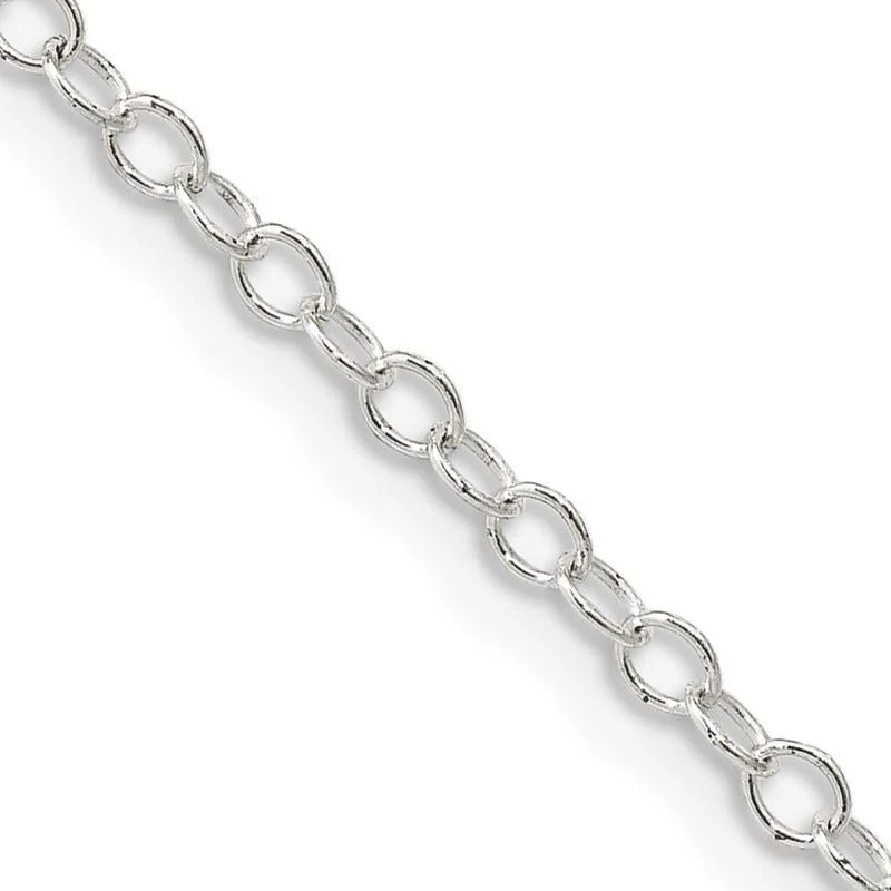 women's necklace handmade artisan -Sterling Silver 2.25mm Oval Cable Chain Necklace