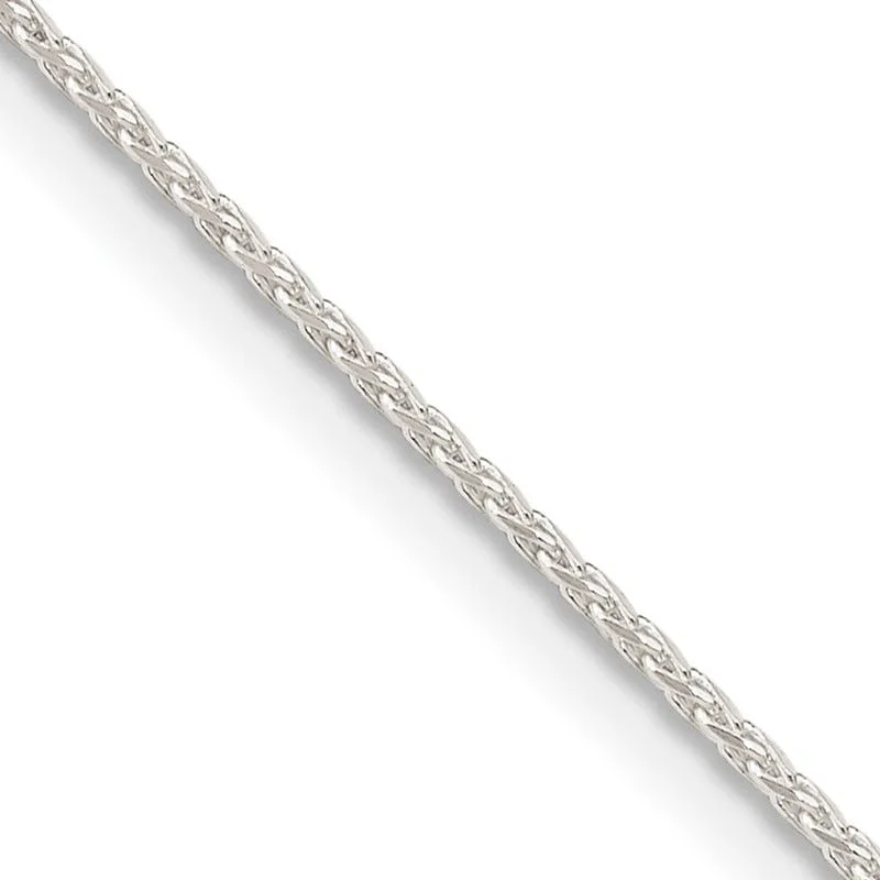 women's necklace with angel wing -Sterling Silver .95mm Diamond-cut Round Spiga Chain Necklace w/2in ext.