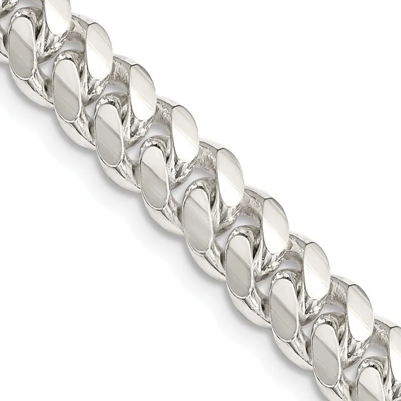 women's necklace fashion statement -Sterling Silver 7.25mm Polished Domed Curb Chain Necklace