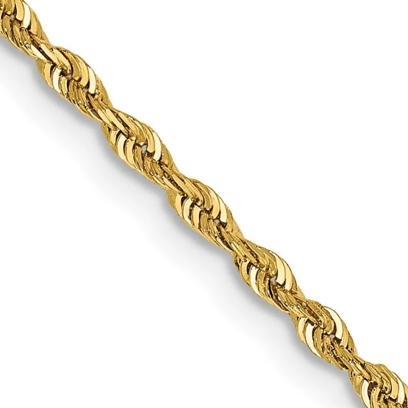 women's necklace hammered texture -14K Diamond-cut 1.85mm Quadruple Rope Lobster Clasp Chain Necklace