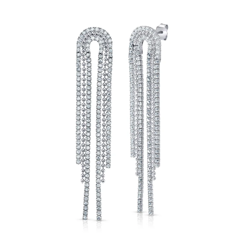 women's earrings vintage silver -ARCH CASCADE EARRINGS, SILVER