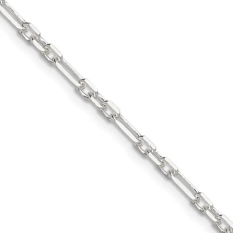 women's necklace celestial stars -Sterling Silver D/C 3mm 3 Short Plus 1 Long Cable Link Chain Necklace