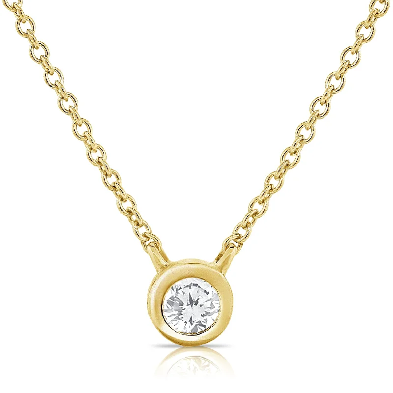 women's necklace with emerald -14K Gold Necklace with Solitaires