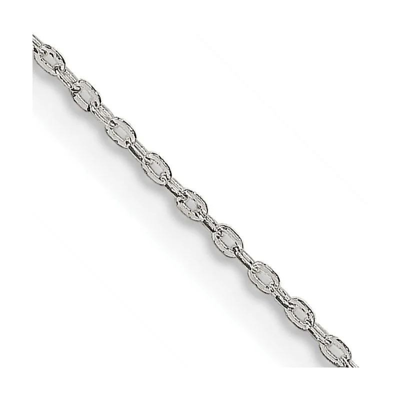 women's necklace hammered texture -Sterling Silver 0.5mm Flat Link Cable Chain Necklace