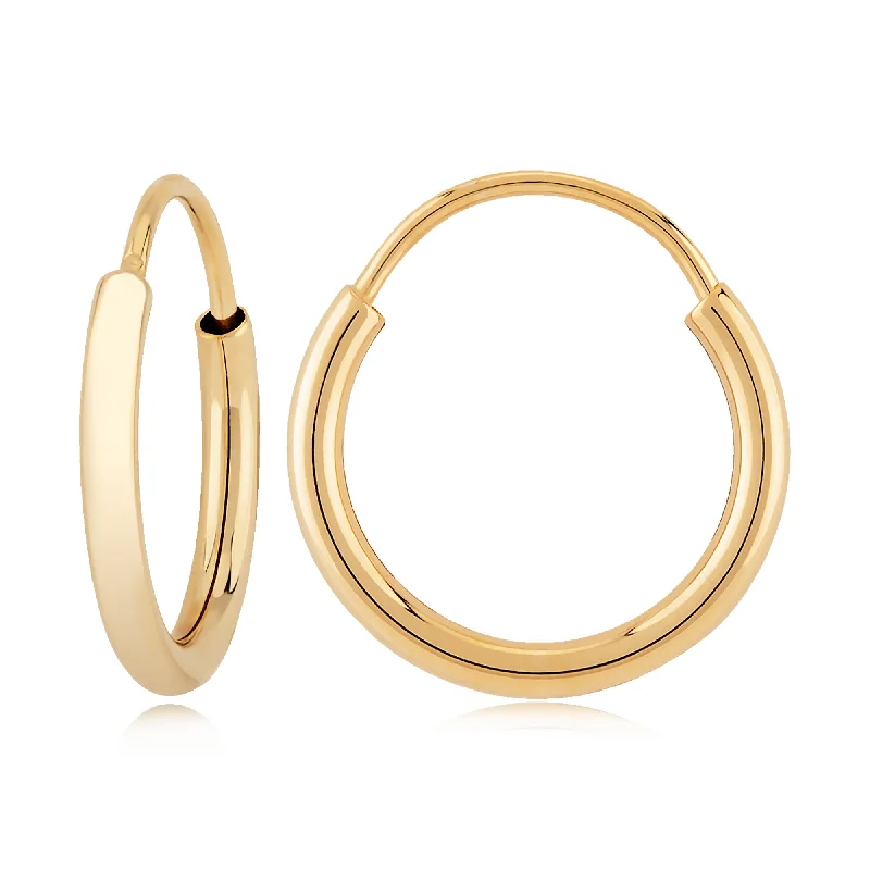 women's earrings dainty look -14ky Gold Endless Hoop Earrings