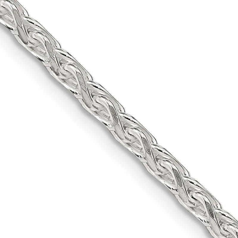 women's necklace celestial stars -Sterling Silver 3.5mm Diamond-cut Round Spiga Chain Necklace