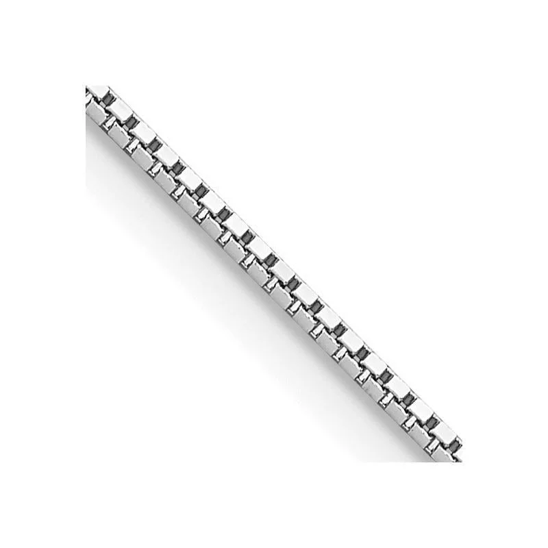 women's necklace diamond -14K White Gold .95mm Box with Lobster Clasp Chain Necklace