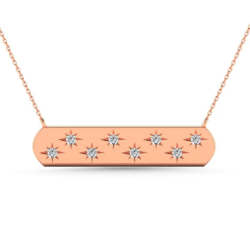 women's necklace for daughter -Diamond 1/8 Ct.Tw. Bar Necklace in 10K Rose Gold