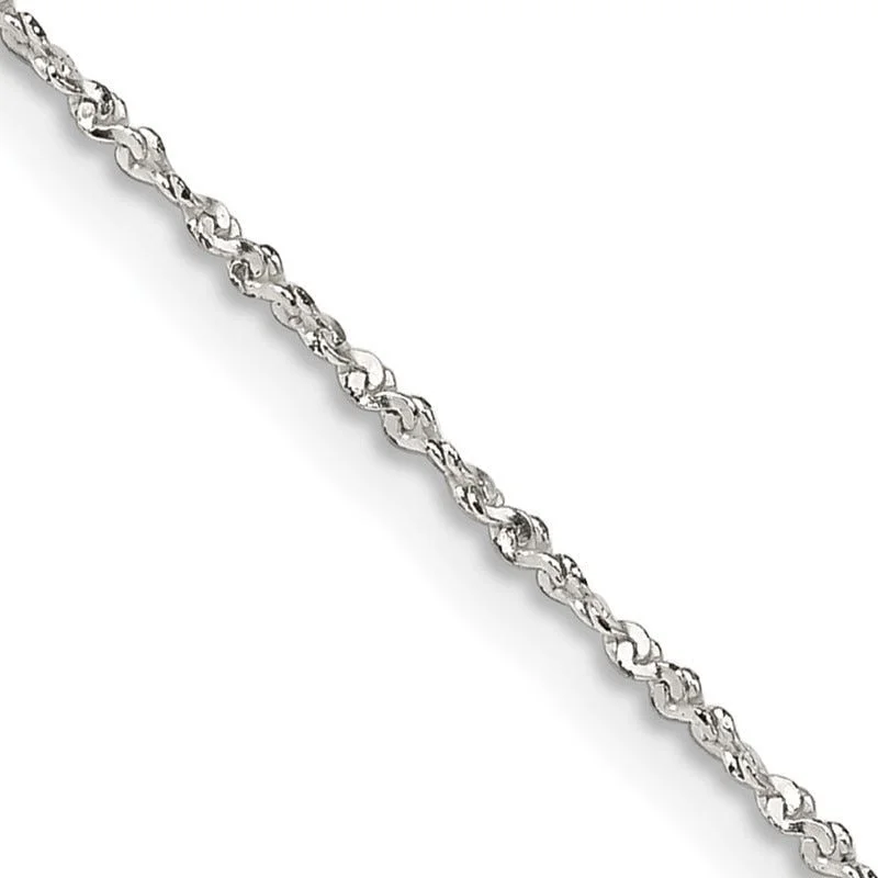 women's necklace layered -Sterling Silver 1mm Twisted Serpentine Chain Necklace