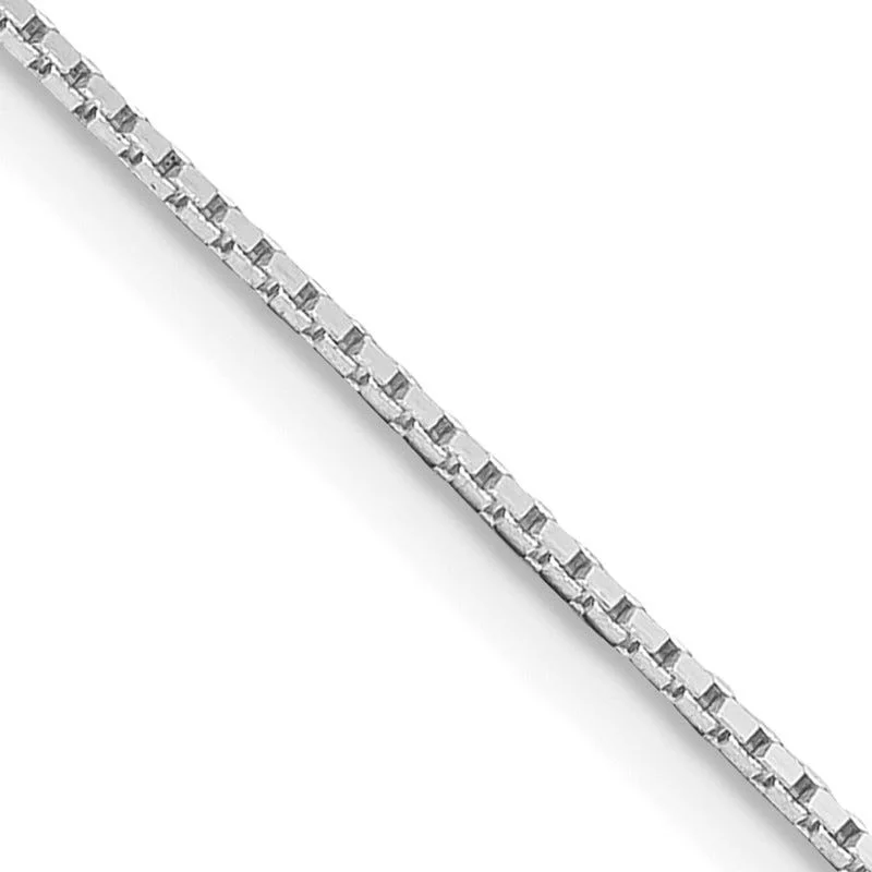 women's necklace moon and stars -Sterling Silver Rhodium-plated .6mm Mirror Box Chain Necklace