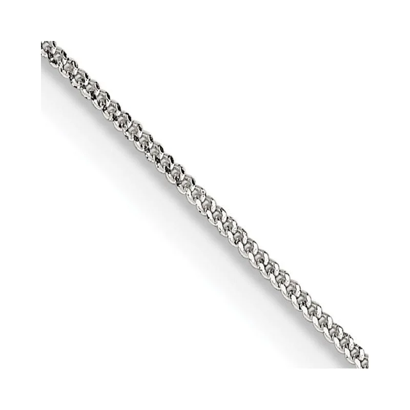 women's necklace simple everyday wear -Sterling Silver 0.8mm Curb Chain Necklace