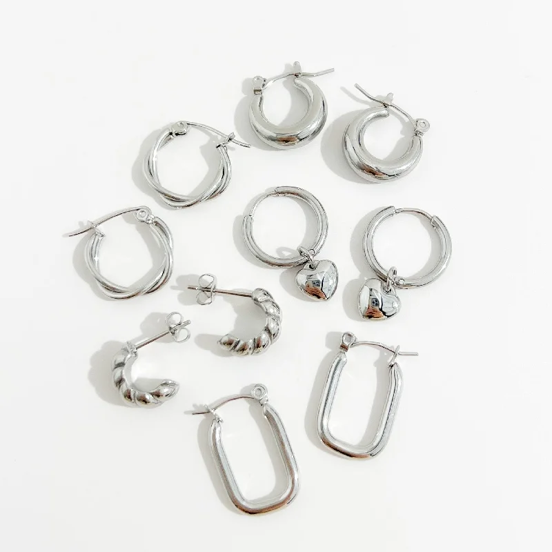 women's earrings chic design -Best Sellers Silver Earrings Bundle