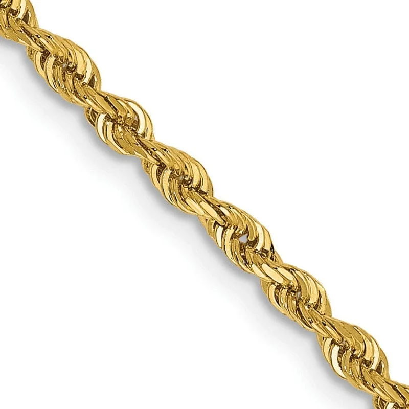 women's necklace eternity loop -14K 16 Inch 2.25mm Diamond-cut Quadruple Rope Lobster Clasp Chain Necklace