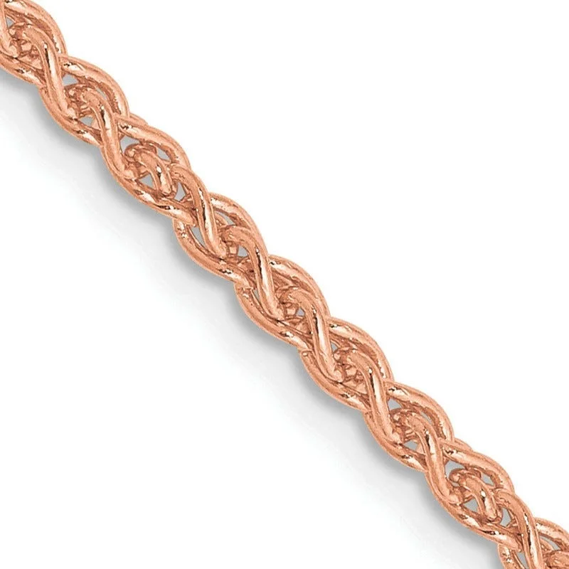 women's necklace with rubies -14K Rose Gold 2.1mm Solid Polished Spiga with Lobster Clasp Chain Necklace