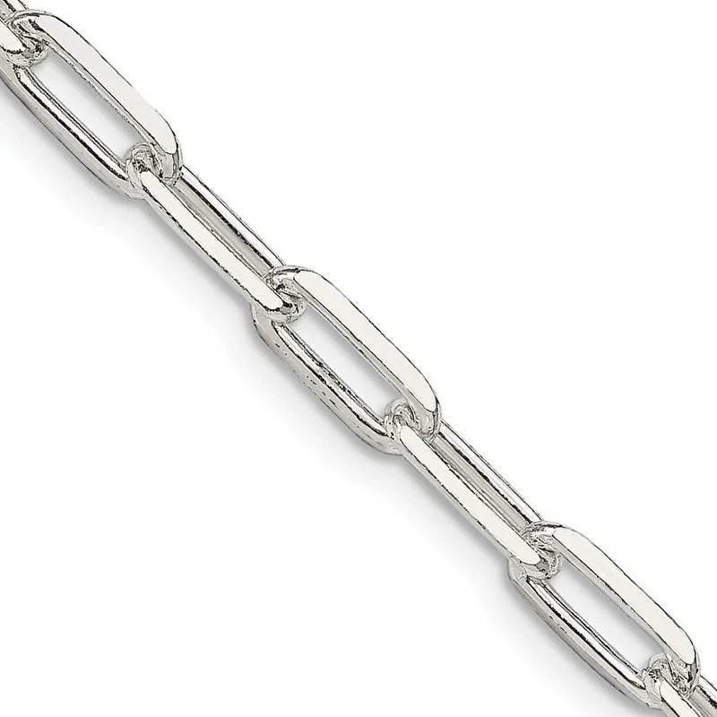 women's necklace handmade artisan -Sterling Silver 4.25mm Elongated Open Link Chain Necklace