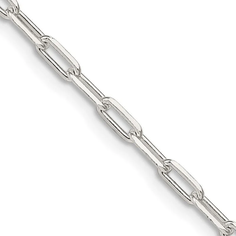 women's necklace celestial stars -Sterling Silver 2.75mm Elongated Open Link Chain Necklace